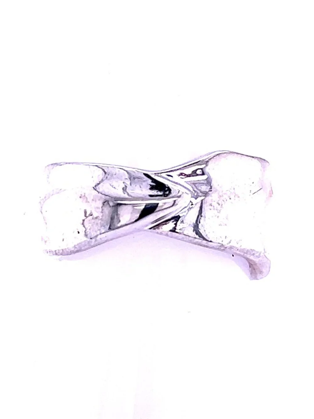 Tiffany & Co Estate Leaf Band Size 6.5 Silver 10 mm TIF501